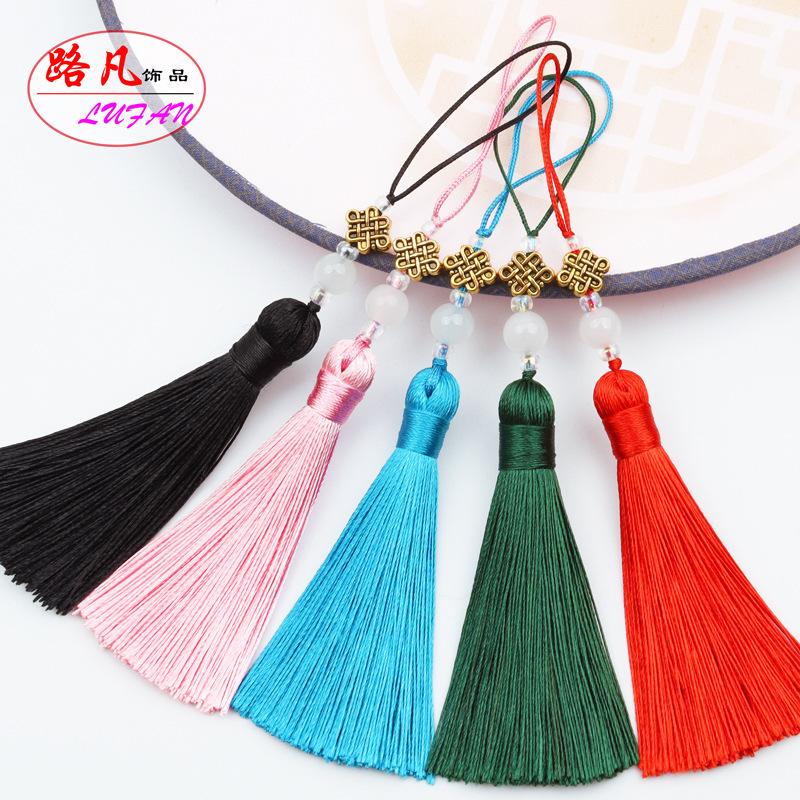Lufan alloy Chinese Knot Tassel ear accessories clothing mobile phone shell fan pendant bookmark hanging ear pendant wholesale