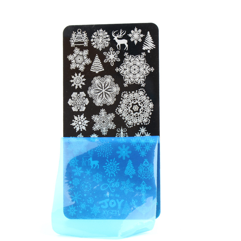 Plantilla de impresión de uñas transfronteriza DIY película Azul Impresión de uñas esmalte de uñas pintado placa de acero XY-Z32