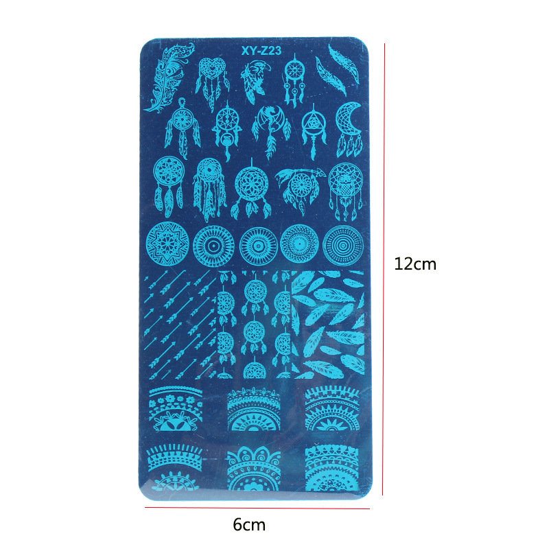 Plantilla de impresión de uñas transfronteriza DIY película Azul Impresión de uñas esmalte de uñas pintado placa de acero XY-Z32