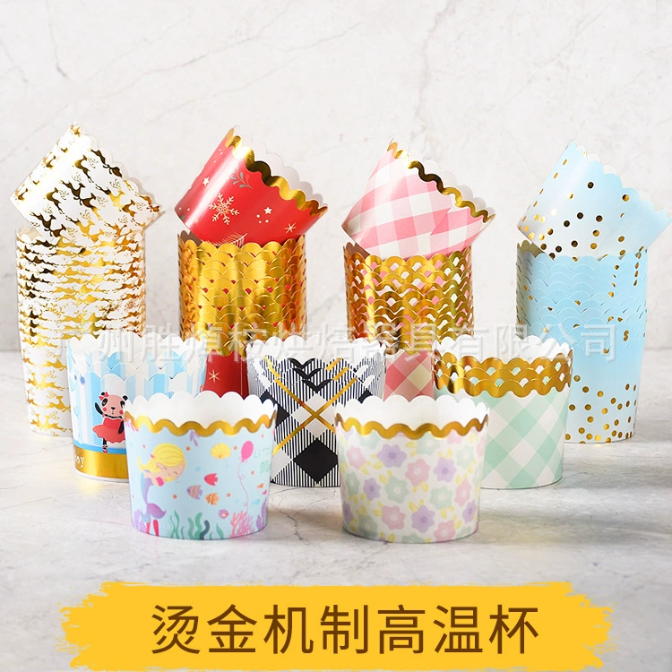 В наличии Одноразовая чашка для горячего тиснения Mafen Cake Cup Высокотемпературная выпечка Праздничный праздничный держатель для оберточной бумаги