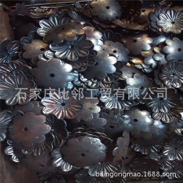 铁艺大门花叶配件大门围栏阳台栏杆扶手熟铁锻打配件