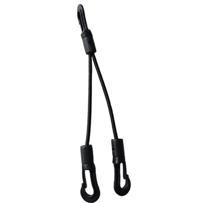 供应其他箱包配件户外系列捆扎黑色5毫米孔打结款弹力绳3钩组合