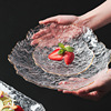 Phnom Penh glass ice dew disc Japanese -style irregular hammer pattern fruit salad sushi dinner table tableware wholesale