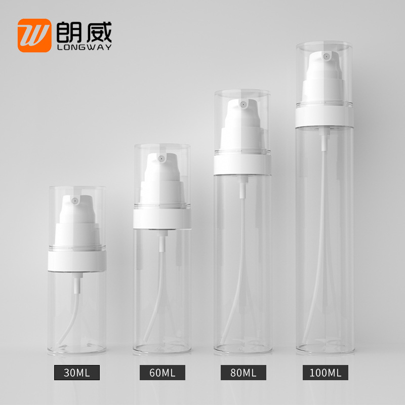 30ml-100mlPETG botella de aerosol de cabeza plana botella de aerosol de plástico transparente botella de aerosol de material de embalaje de cosméticos