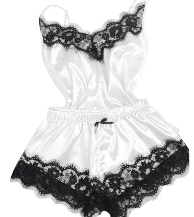 Lace Sexy Thin Pajama Set, Plus Size, Lift Effect, Spaghetti Straps