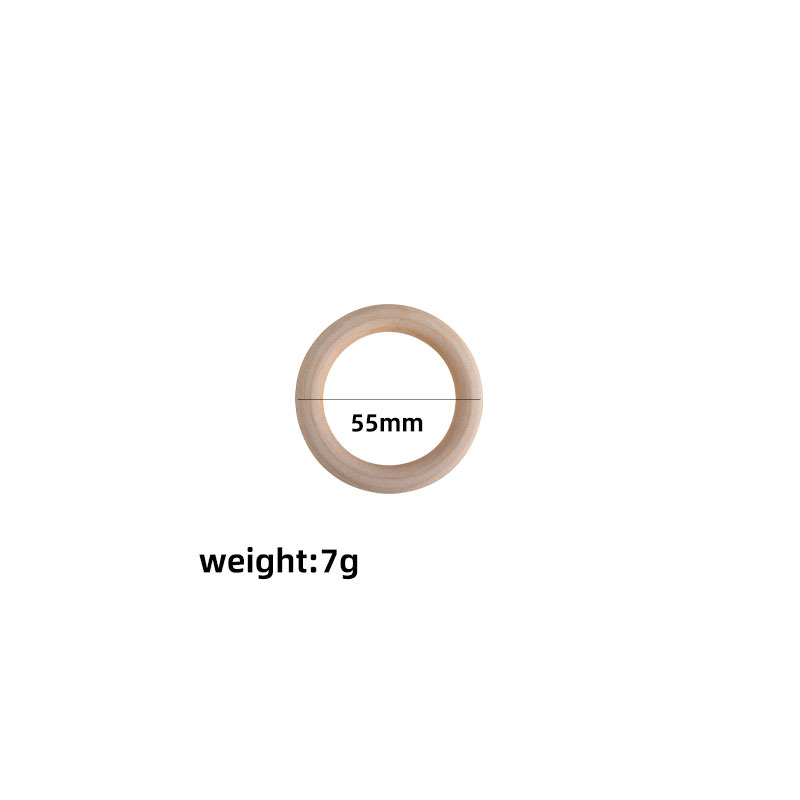 Bebé molar anillo de madera 15-65mm madera maciza Hemu anillo de juguete niños DIY creativo mordedor pulsera mordedor palo