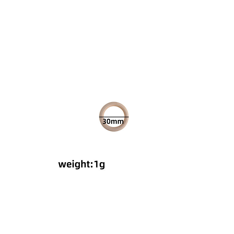 Bebé molar anillo de madera 15-65mm madera maciza Hemu anillo de juguete niños DIY creativo mordedor pulsera mordedor palo