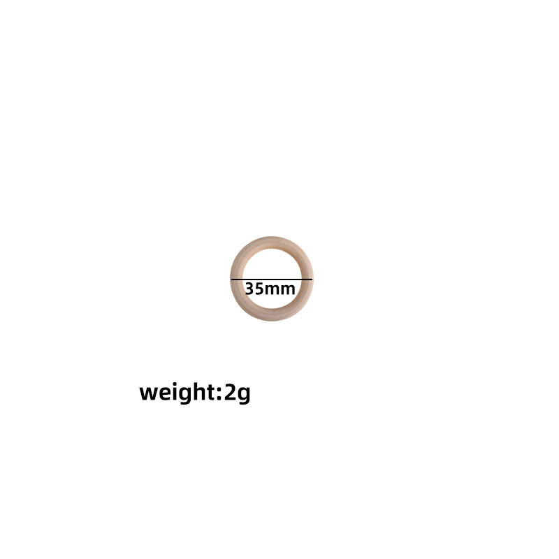 Bebé molar anillo de madera 15-65mm madera maciza Hemu anillo de juguete niños DIY creativo mordedor pulsera mordedor palo