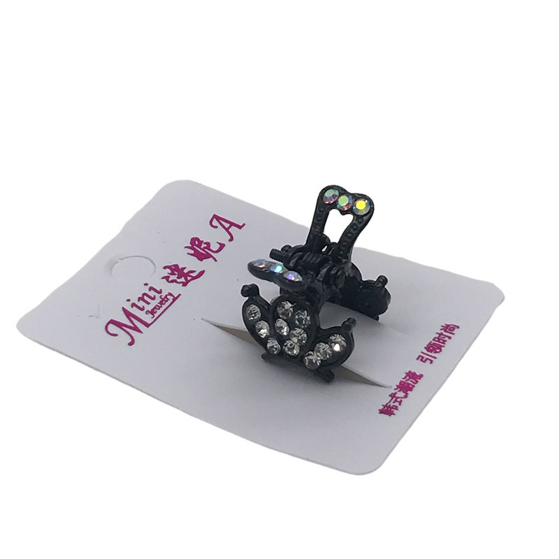 20 estilo de aproximadamente 2,5 cm plateado diamante incrustado pequeño clip superior con clip de horquilla de tarjeta dos yuanes tienda de accesorios para el cabello accesorios para la cabeza