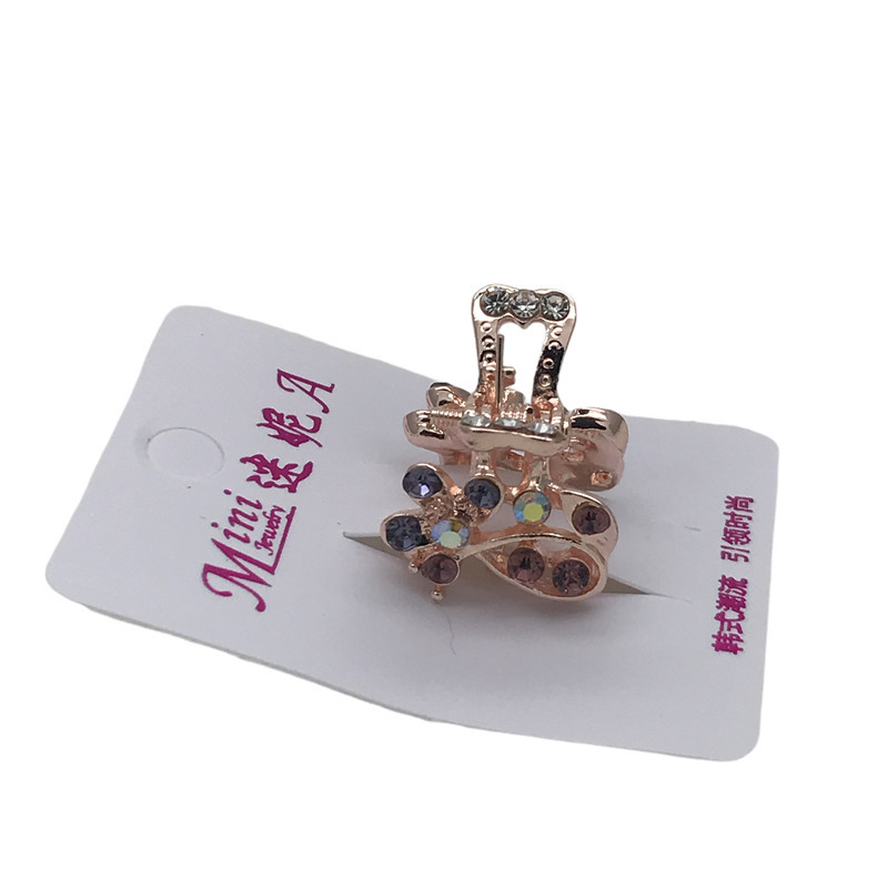 20 estilo de aproximadamente 2,5 cm plateado diamante incrustado pequeño clip superior con clip de horquilla de tarjeta dos yuanes tienda de accesorios para el cabello accesorios para la cabeza