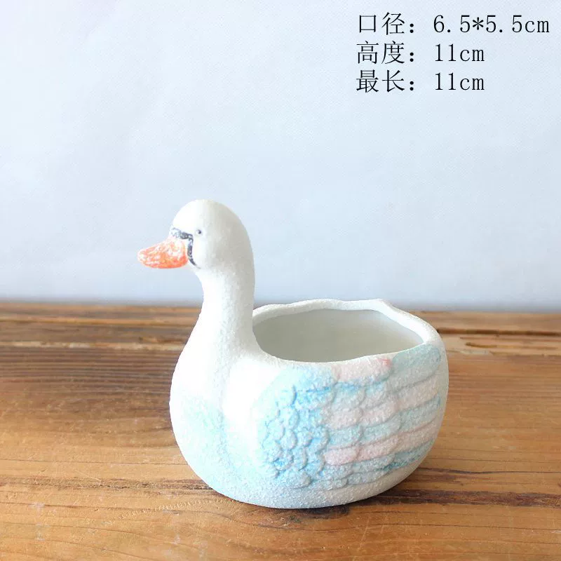 Оптовая продажа керамической массы дляPutty Pot Snow glaze Swan Mochonal Pot Flower Pot Flesh Desktop Pot 4788