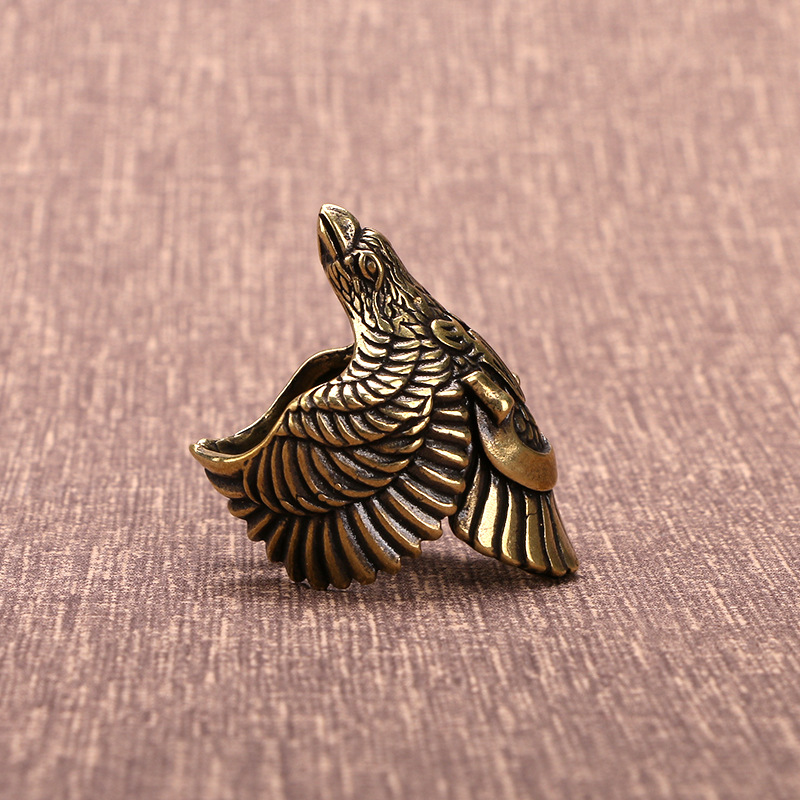 Cross-border vintage jewelry brass fashion domineering eagle wings ring men's personality Eagle Open index finger ring
