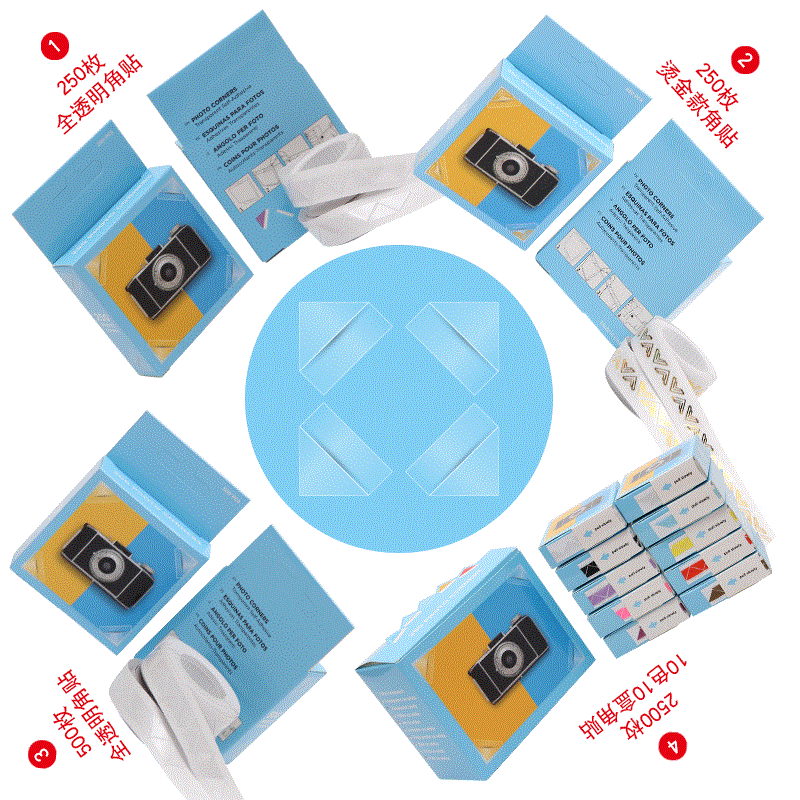 Spot DIY Photo Album Photo Corner Sticker Photo Corners Viscose Album Material Tool Accessories Cross-Border