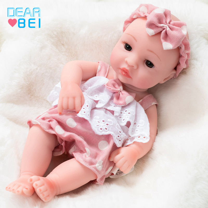 10-pulgadas muñeca de simulación de dormir lindo ojos cerrados renacer muñeca de vinilo muñeca al por mayor