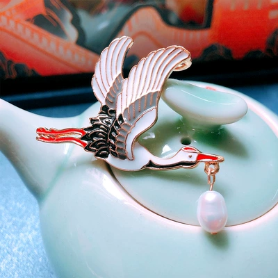 Crane Brooch Popular Guofeng | Yaxa sancaqları