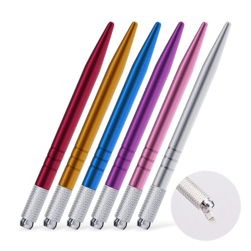 Korean Tattoo 6-Color Pointed Tail Tattoo Pen, Hand-Made Fogging Pen, Eyebrow Tattoo Pen Tool, Printing Logo, Other Beauty Cross-Border