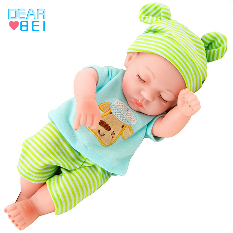 10-pulgadas muñeca de simulación de dormir lindo ojos cerrados renacer muñeca de vinilo muñeca al por mayor