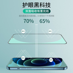 Applicable to Full Screen Green Light Film 12 Pro Apple iPhone 11 Steel Film XR XS Max 8 Mobile Phone Screen Protector 7 6S