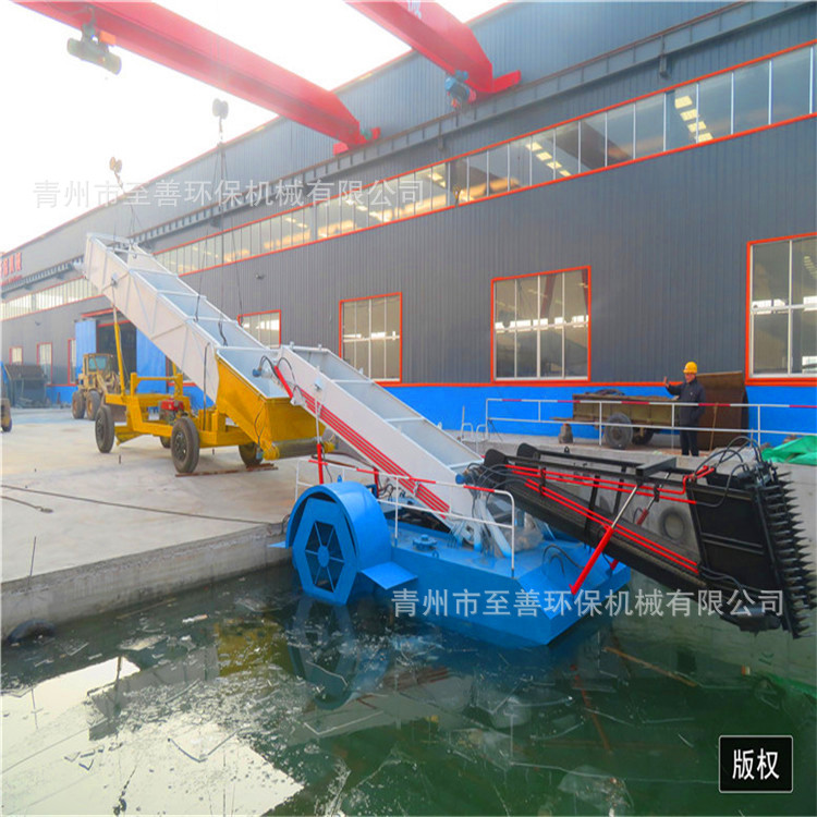 全自动割草船型号 大型河道水库运草船 收割水草运输水草船运输船