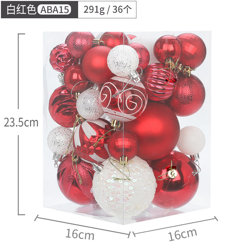 Hang Seng árbol de Navidad ornamento 4cm6cm8cm BOLA DE Navidad 36 barril caja de Navidad bola de color bola mixta