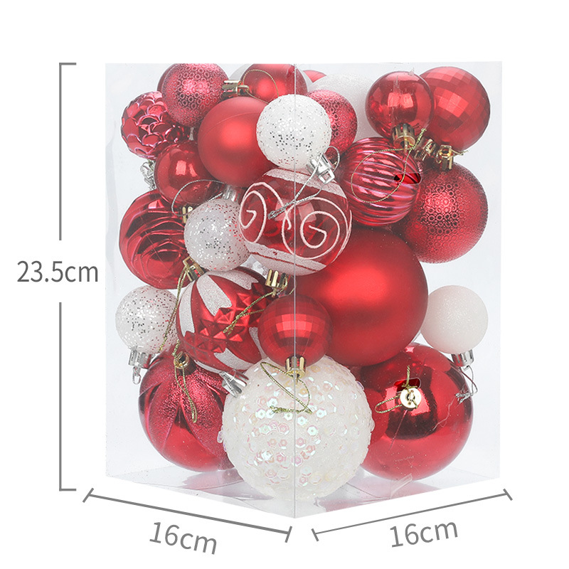 Hang Seng árbol de Navidad ornamento 4cm6cm8cm BOLA DE Navidad 36 barril caja de Navidad bola de color bola mixta