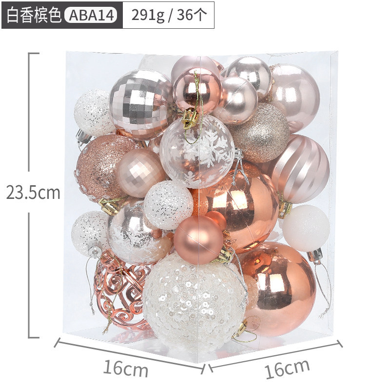 Hang Seng árbol de Navidad ornamento 4cm6cm8cm BOLA DE Navidad 36 barril caja de Navidad bola de color bola mixta