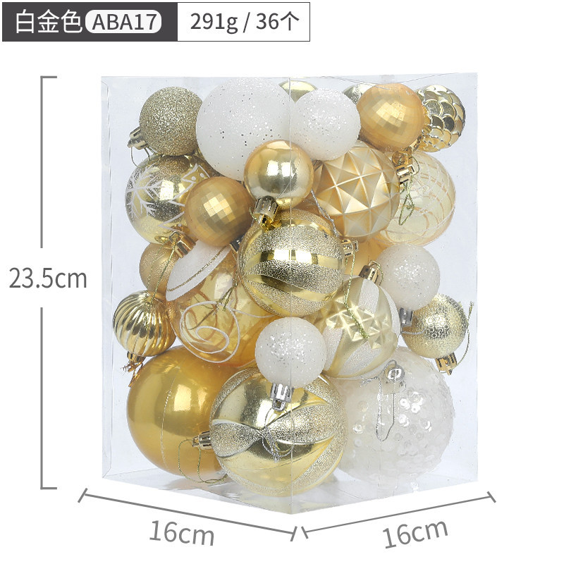 Hang Seng árbol de Navidad ornamento 4cm6cm8cm BOLA DE Navidad 36 barril caja de Navidad bola de color bola mixta