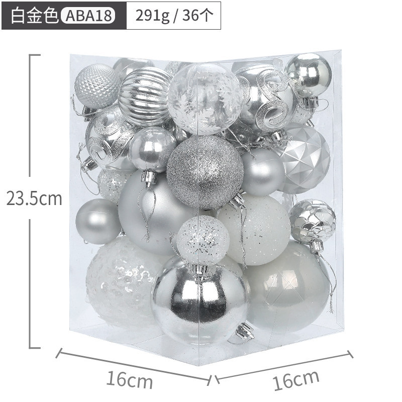 Hang Seng árbol de Navidad ornamento 4cm6cm8cm BOLA DE Navidad 36 barril caja de Navidad bola de color bola mixta