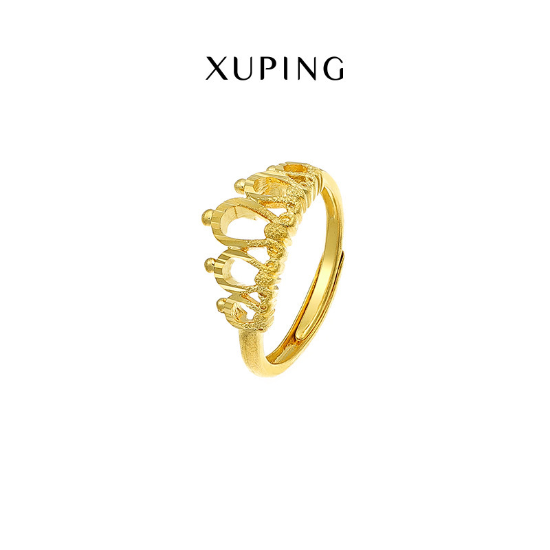 Xuping joyería anillo de corona de flores de lujo ligero anillo abierto de personalidad simple nicho ins anillo rojo en línea al por mayor