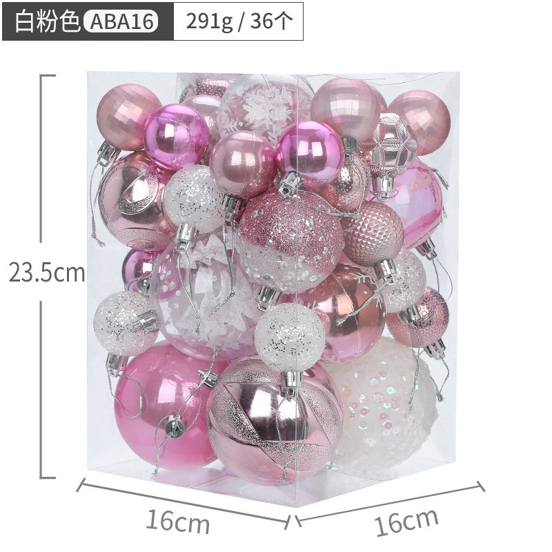 Hang Seng árbol de Navidad ornamento 4cm6cm8cm BOLA DE Navidad 36 barril caja de Navidad bola de color bola mixta