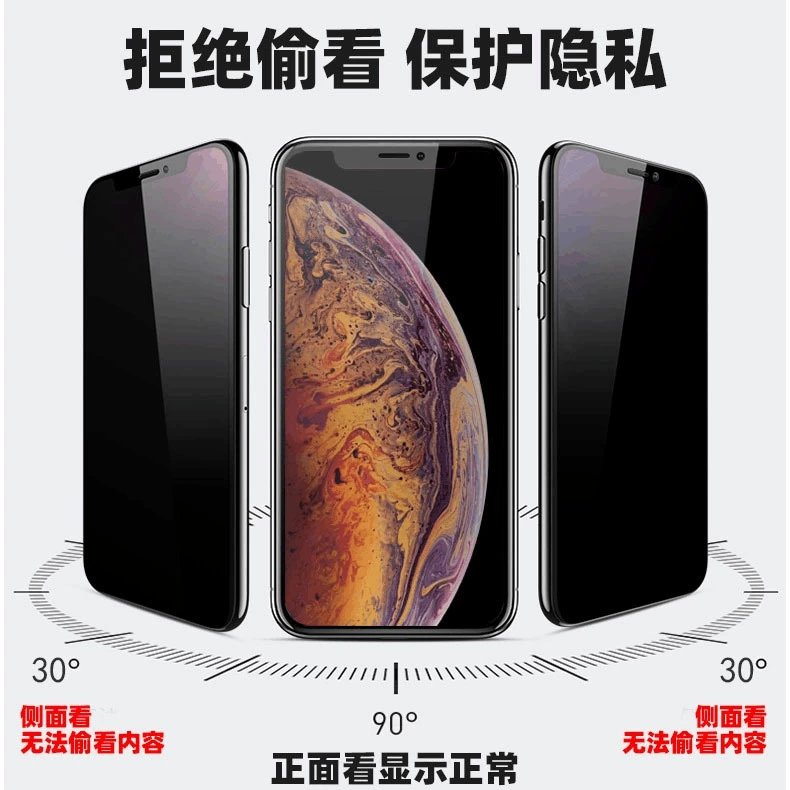 Защитная стекло-матрица приватности (Apple) для iPhone 11/12/13/14 серий — 30° антишпионаж, высокий алюминий