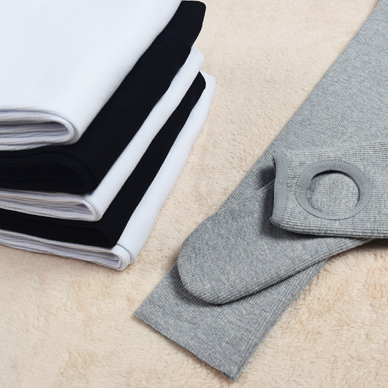 Women's Spring and Autumn Ribbed Cotton Leggings, Thickened, Slim-Fit, High-Waisted, Footed Tights, Pantyhose, Skinny Pants