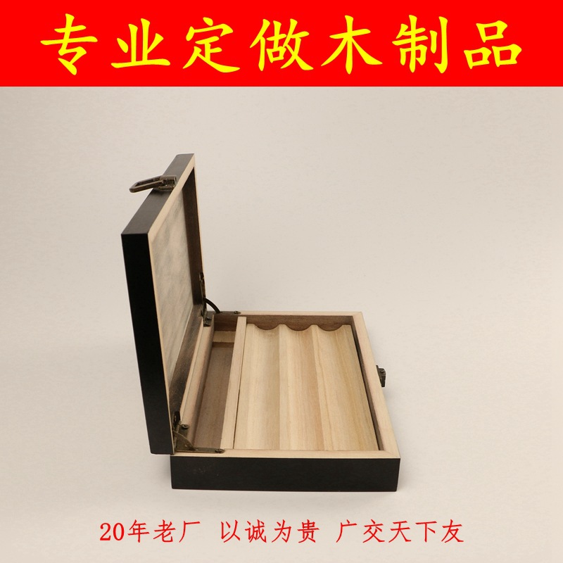 厂家直供雪茄包装盒品牌直供logo雕刻实木黑色烟盒雪茄盒直供木盒|ru