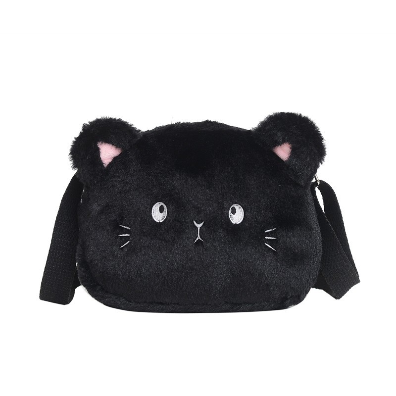 Nueva felpa de dibujos animados niños bolsa de regalo 2020 estilo coreano moderno lindo gatito moneda monedero niñas hombro Messenger Bag