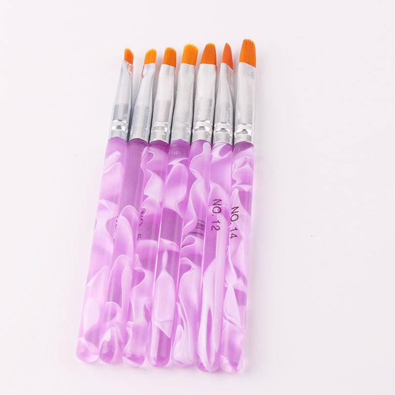 Cepillo de uñas al por mayor 7 sets de onda varilla fototerapia cepillo fototerapia pluma fila pluma traje francés fototerapia uñas aplicable