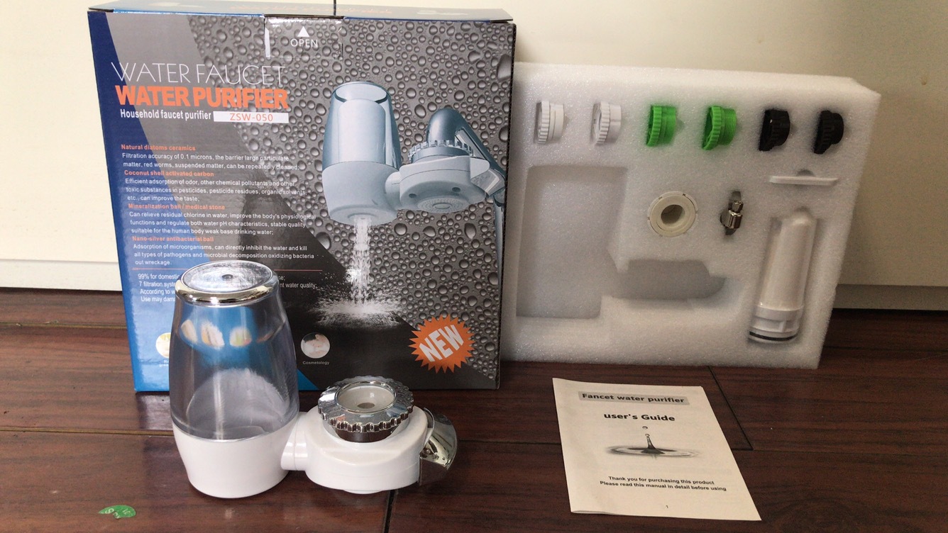 Todos los nuevos ventana transparente grifo de la cocina purificador de agua doméstica nivel frontal 7 filtro purificador de agua del grifo potable no directa