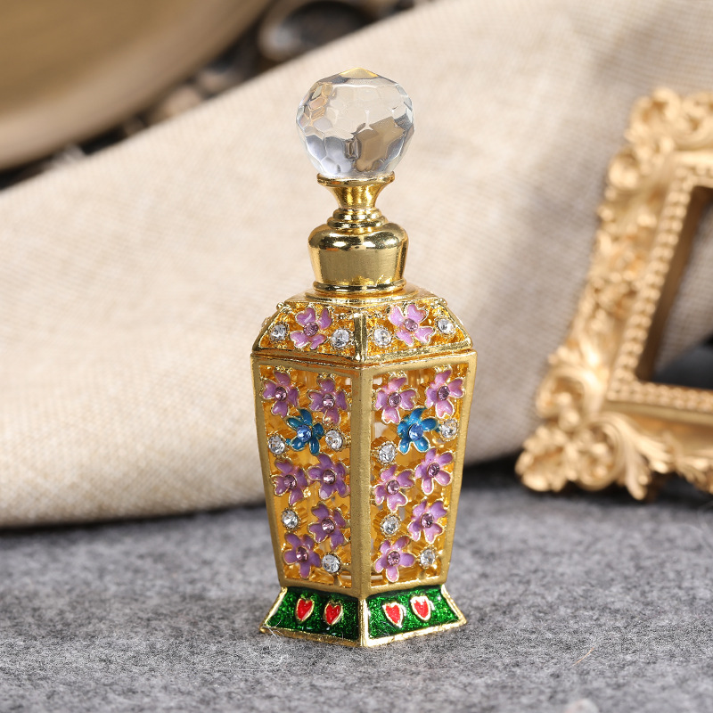 Botella de perfume de 12ml botella de aceite esencial octogonal botella de aceite esencial de perfume creativo botella de aceite esencial Retro