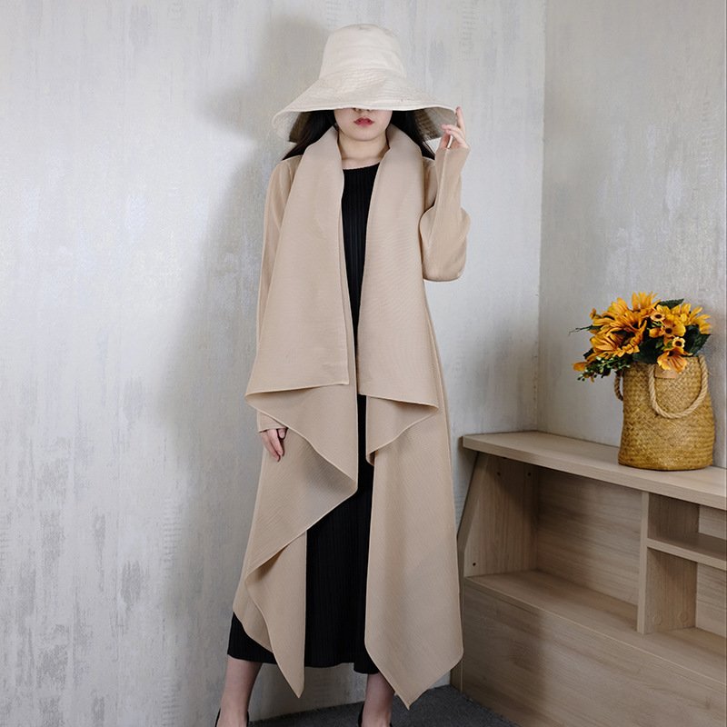 Pleated Women's New Miyake Style Irregular Pleated Jacket Long Sleeve Lapel Elegant Fashion Women's Shawl Cardigan