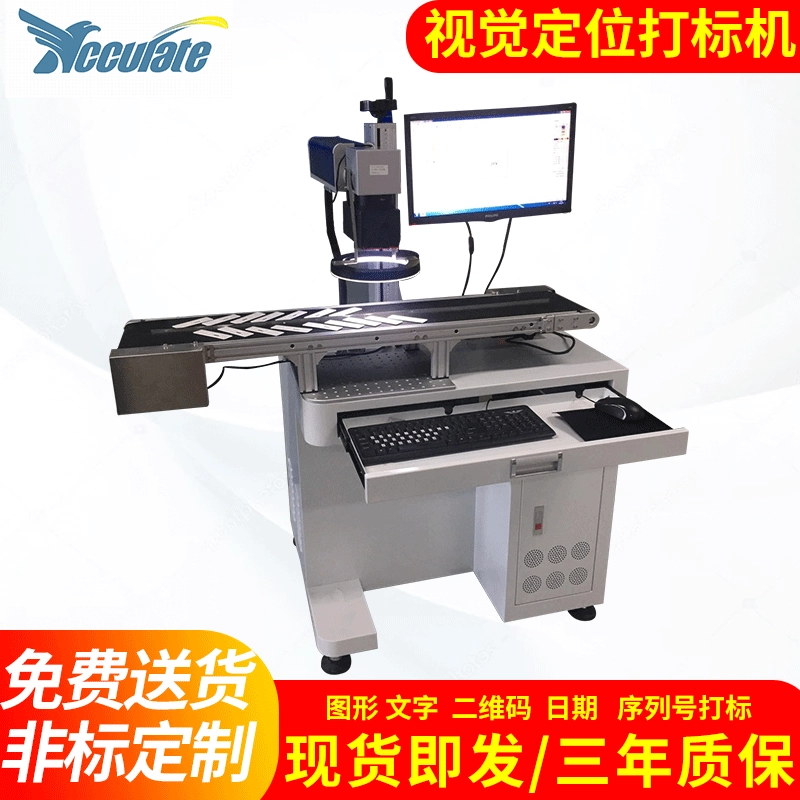 CCD электронное видение позиционирования маркировочная машина небольшой принтер из нержавеющей стали лазерный гравировальный станок для металла