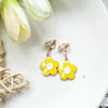 Cute cartoon earrings, fresh children's short ear clips, Korean style, simple and elegant design, no pierced ears, internet celebrity