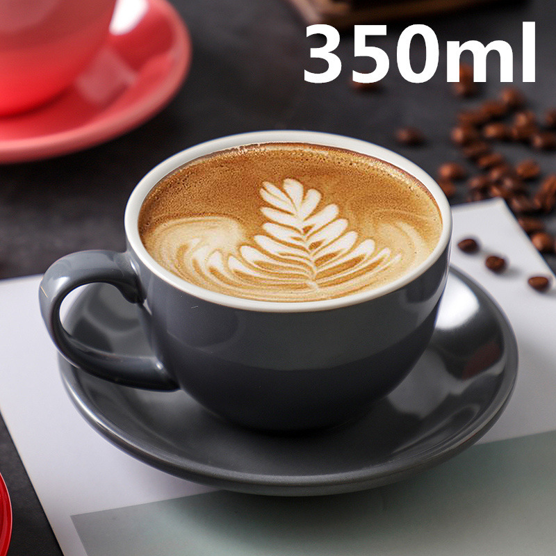 350ml Coffee Cup Set with Saucer, Latte Art Cup, Latte Cup, Logo Ceramic Gift Box, Nordic Style, Italian Style 350ml Coffee Cup Set with Saucer, Latte Art Cup, Latte Cup, Logo Ceramic Gift Box, Nordic Style, Italian Style