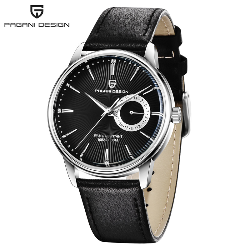 Bergani PAGANI hombres de negocios reloj de moda espejo de zafiro calendario impermeable reloj de cuarzo 1654