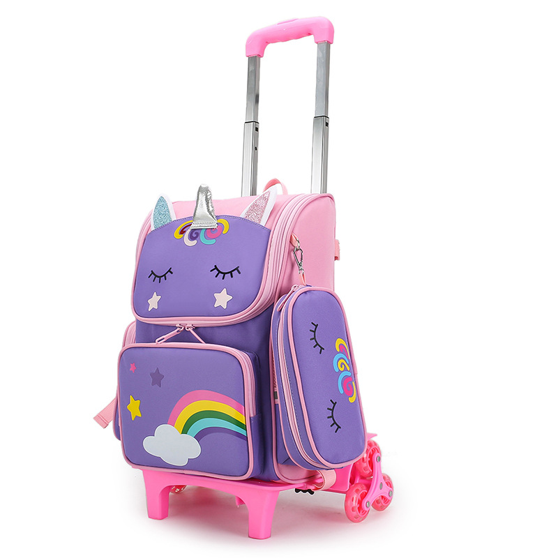 Estudiante de la escuela primaria mochila niños y niñas grado 1-3-6 dibujos animados lindo columna protección impermeable mochila niños mochila