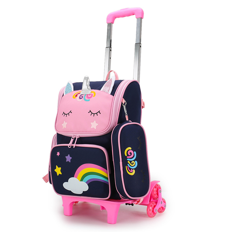 Estudiante de la escuela primaria mochila niños y niñas grado 1-3-6 dibujos animados lindo columna protección impermeable mochila niños mochila