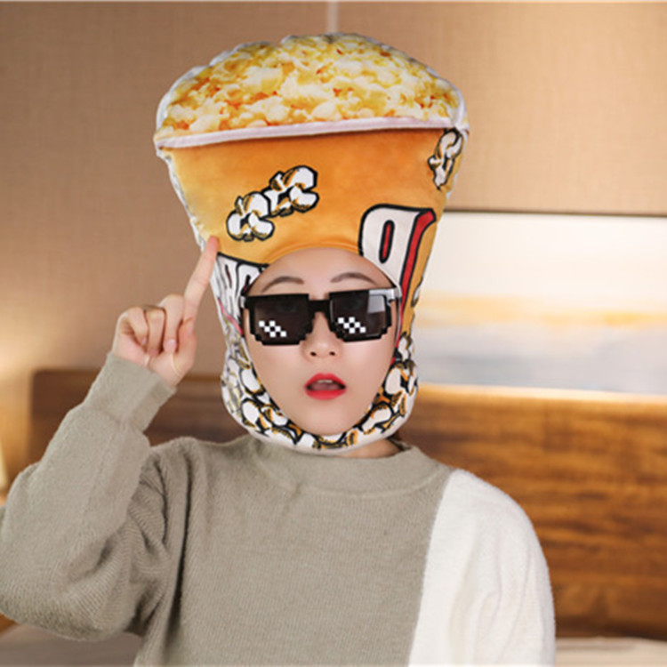 French fries popcorn plush head cap pillow cute girl heart ins photo wholesale