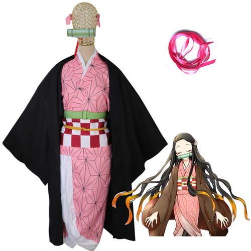 Demon Slayer cosplay costume: Kamado Tanjiro, Megumi, Agatsuma Zenitsu, and Uzui Tengen—cosplay outfits.