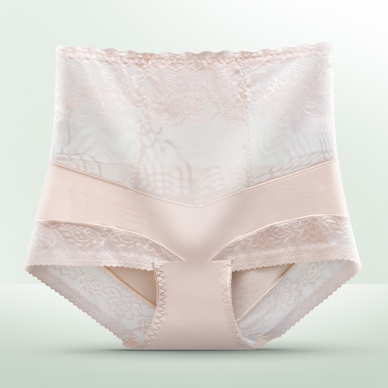 838 otoño y el invierno nueva Alta cintura del vientre de la cadera contracción algodón elevación entrepierna ropa interior encaje transpirable para las mujeres