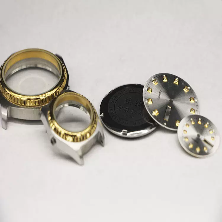 全新202不锈钢牙圈表壳 有针把头固机圈后盖