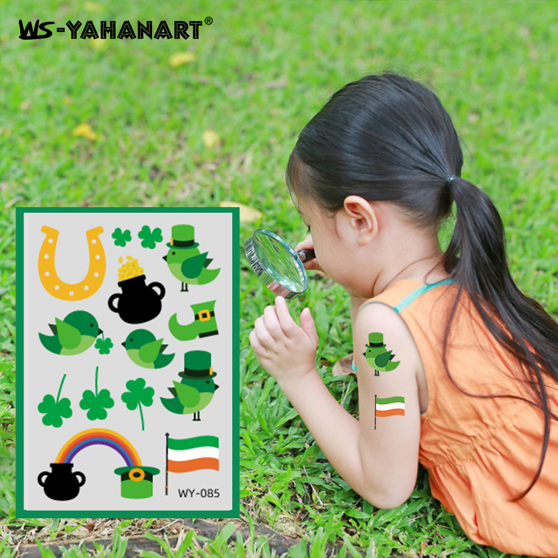 Tatuajes Temporales Infantiles de Papel de Transferencia de Agua para Día de San Patricio image 3
