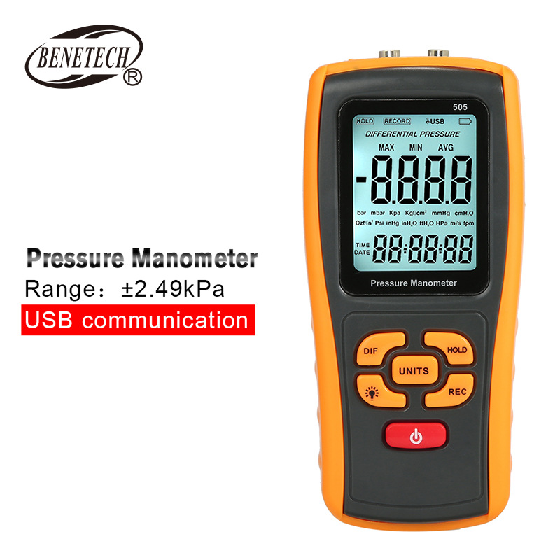 标智GM505手持式高精度数字压差计差压表工具 PRESSURE MANOMETER